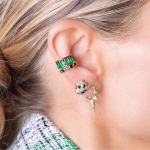 Melinda Maria - Opulence Ear Cuff in Gold/Emerald